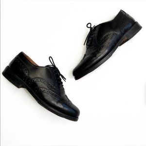 Bronx by Dijkmans Black Leather Lace up Oxfords
